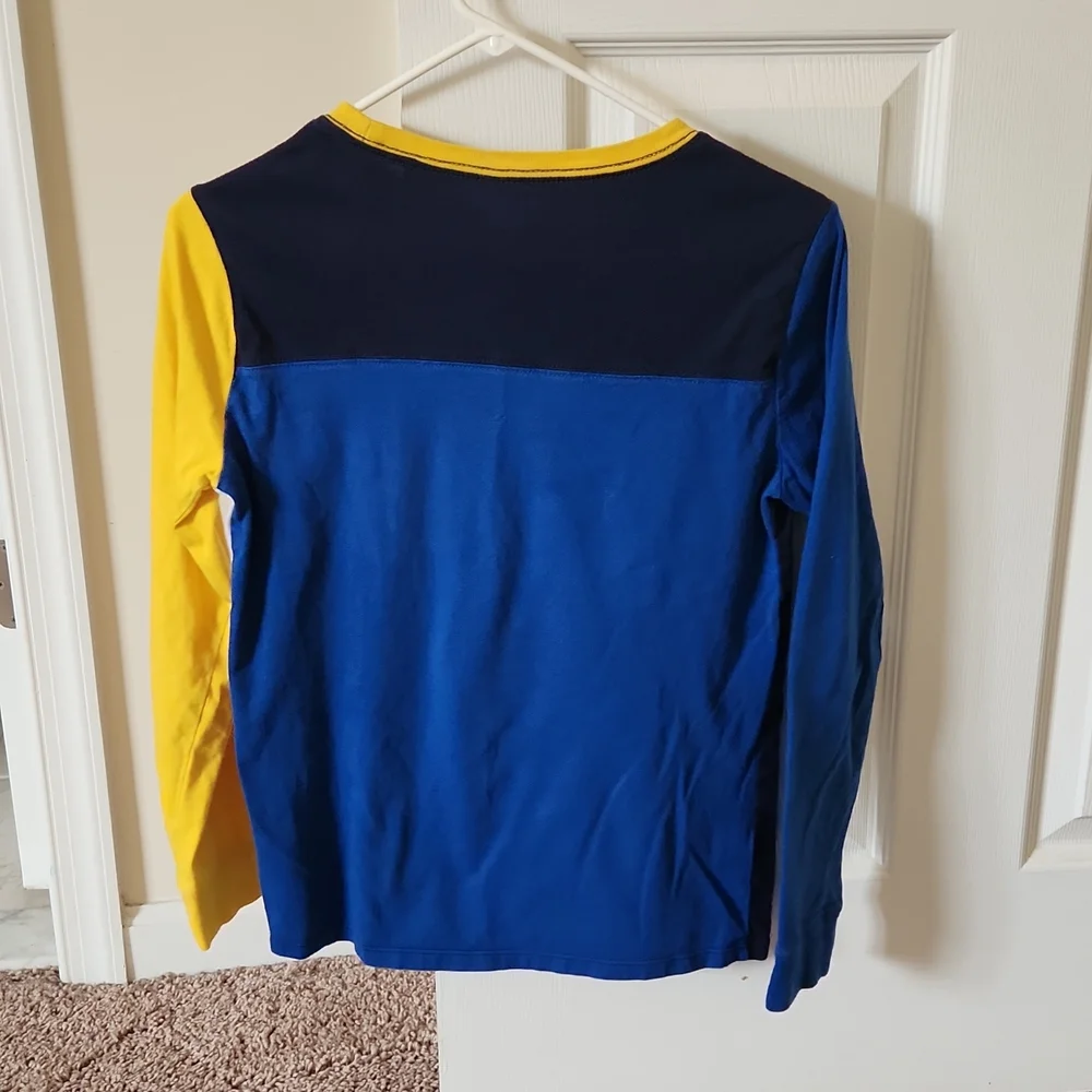 Tommy Hilfiger long sleeves Tee Yellow Blue Size 16/18